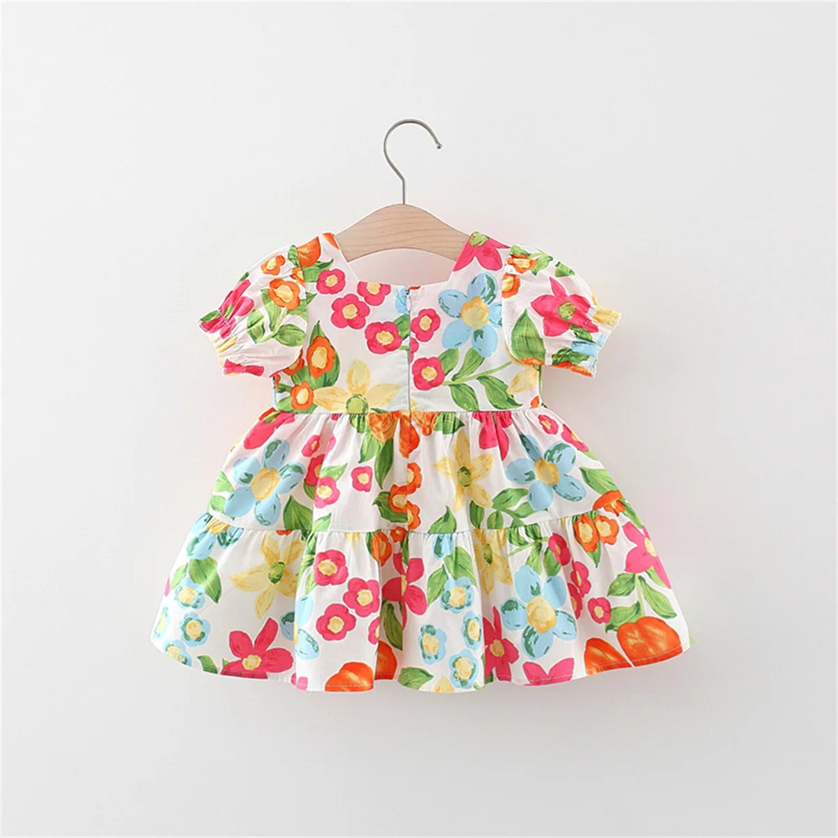 Summer Tropical Dress with Hat 2PCs Set