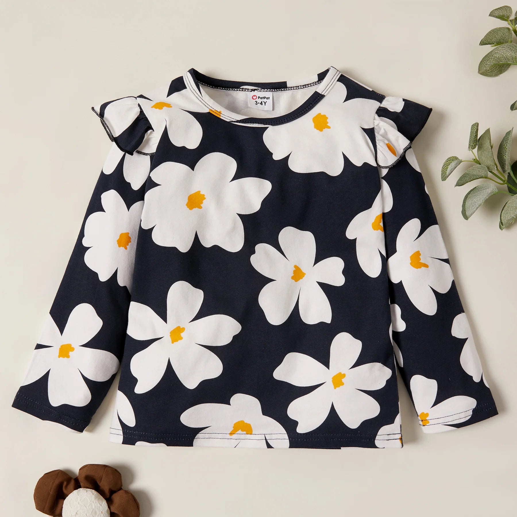 PatPat 3-pack Girls T-shirt  3 pcs T-shirts Autumn And Spring Floral Dots Long-sleeve Top Tee Sets Children Clothing