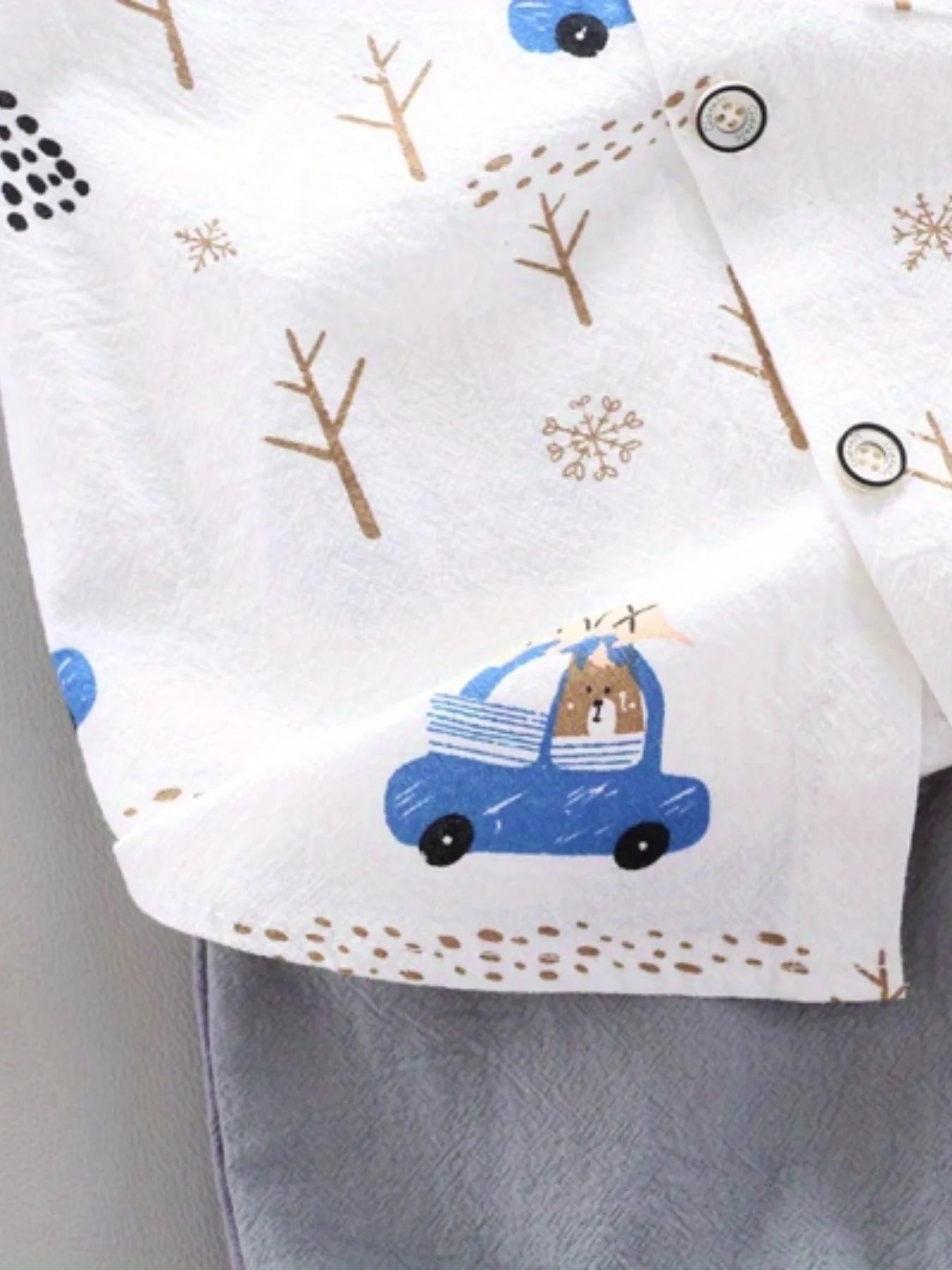 Kids Full Print Bear Driving Pattern 2pcs Set