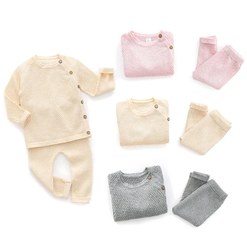 Soft Knitted Cotton Baby 2PCs Set